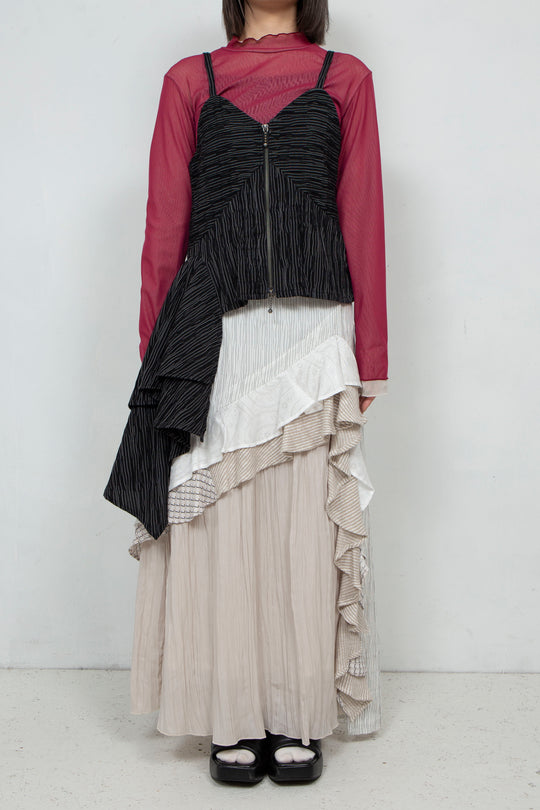 Thin Striped Bustier BLACK