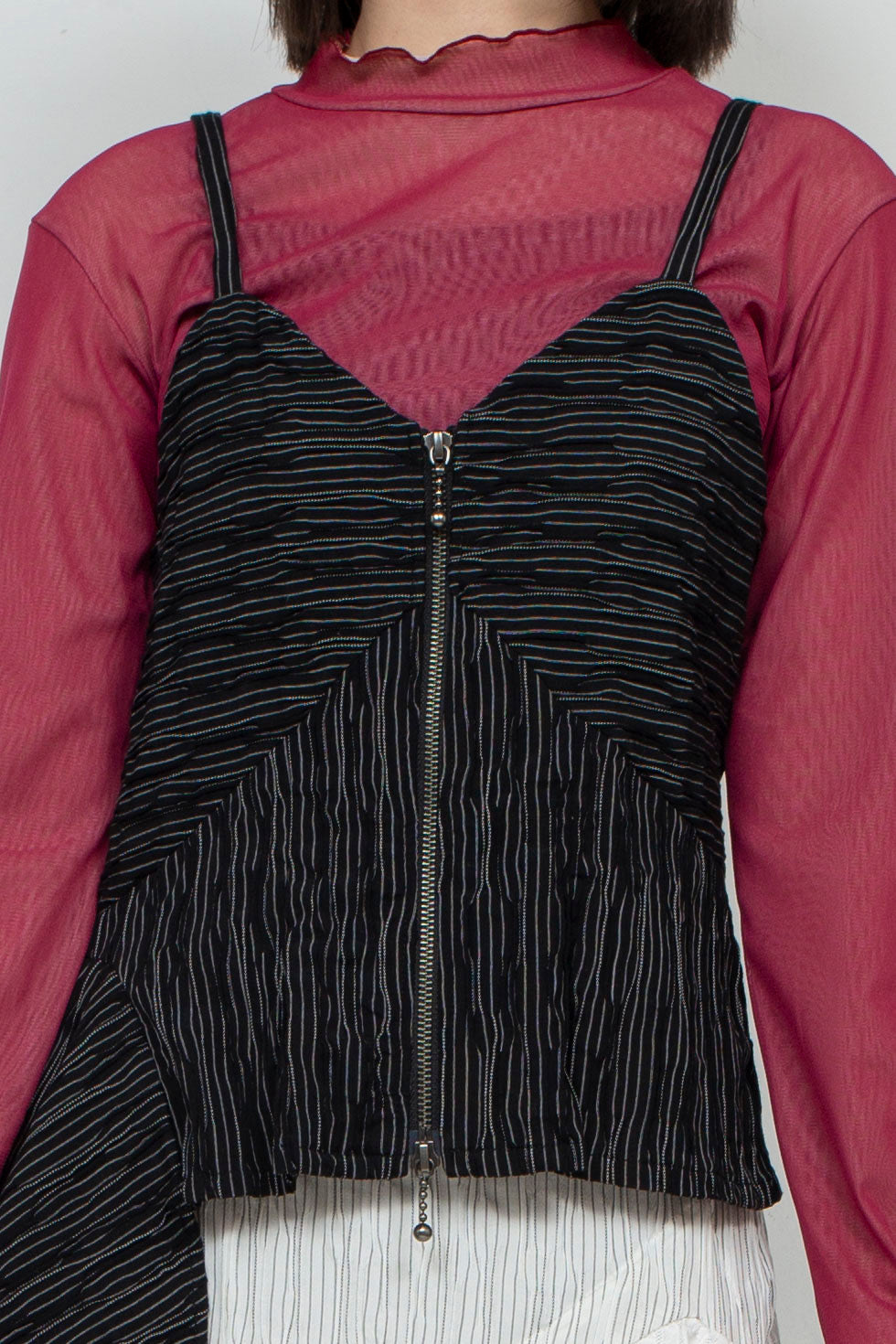 Thin Striped Bustier BLACK