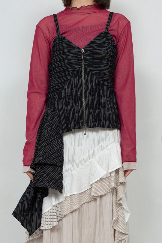 Thin Striped Bustier BLACK
