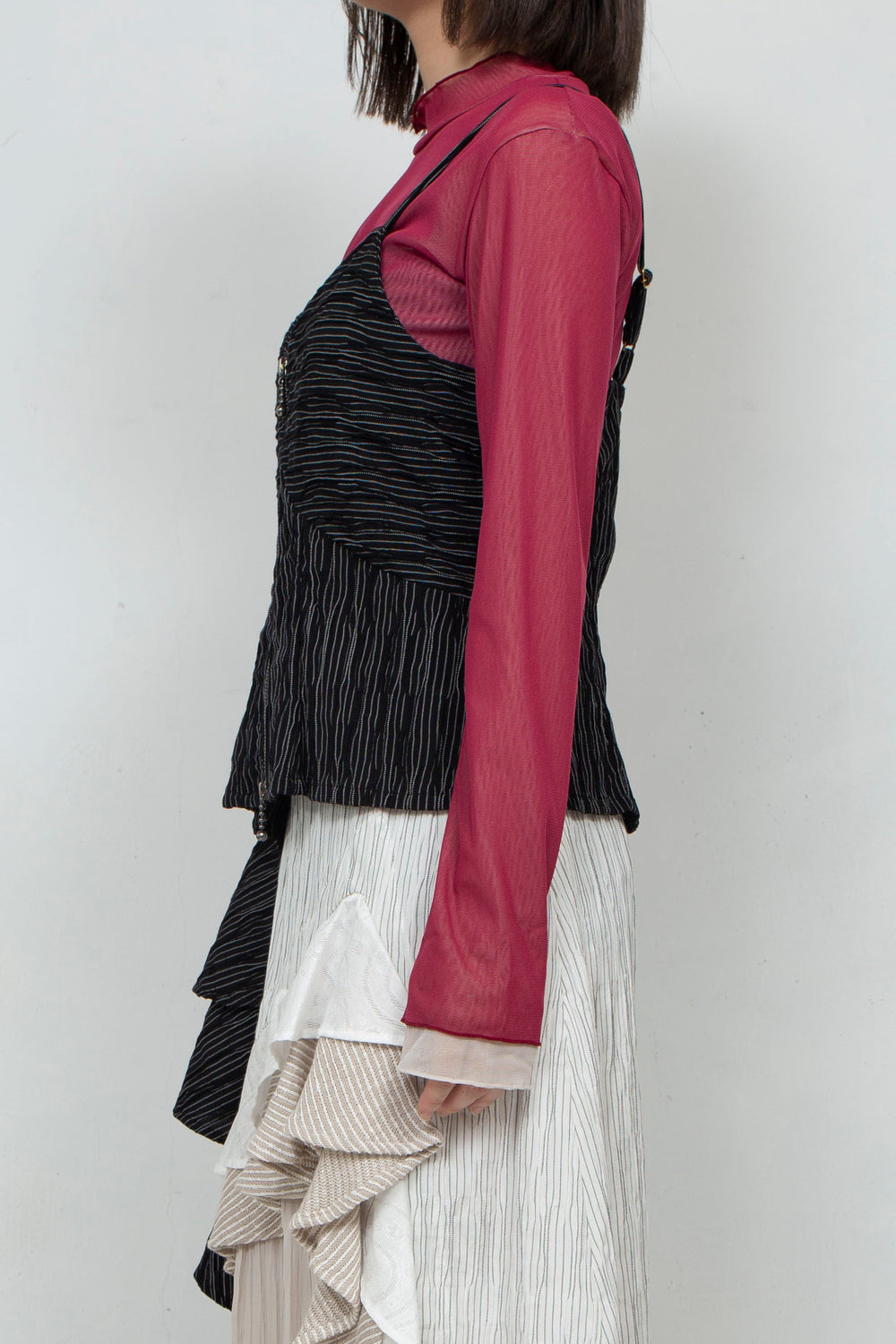 Thin Striped Bustier BLACK