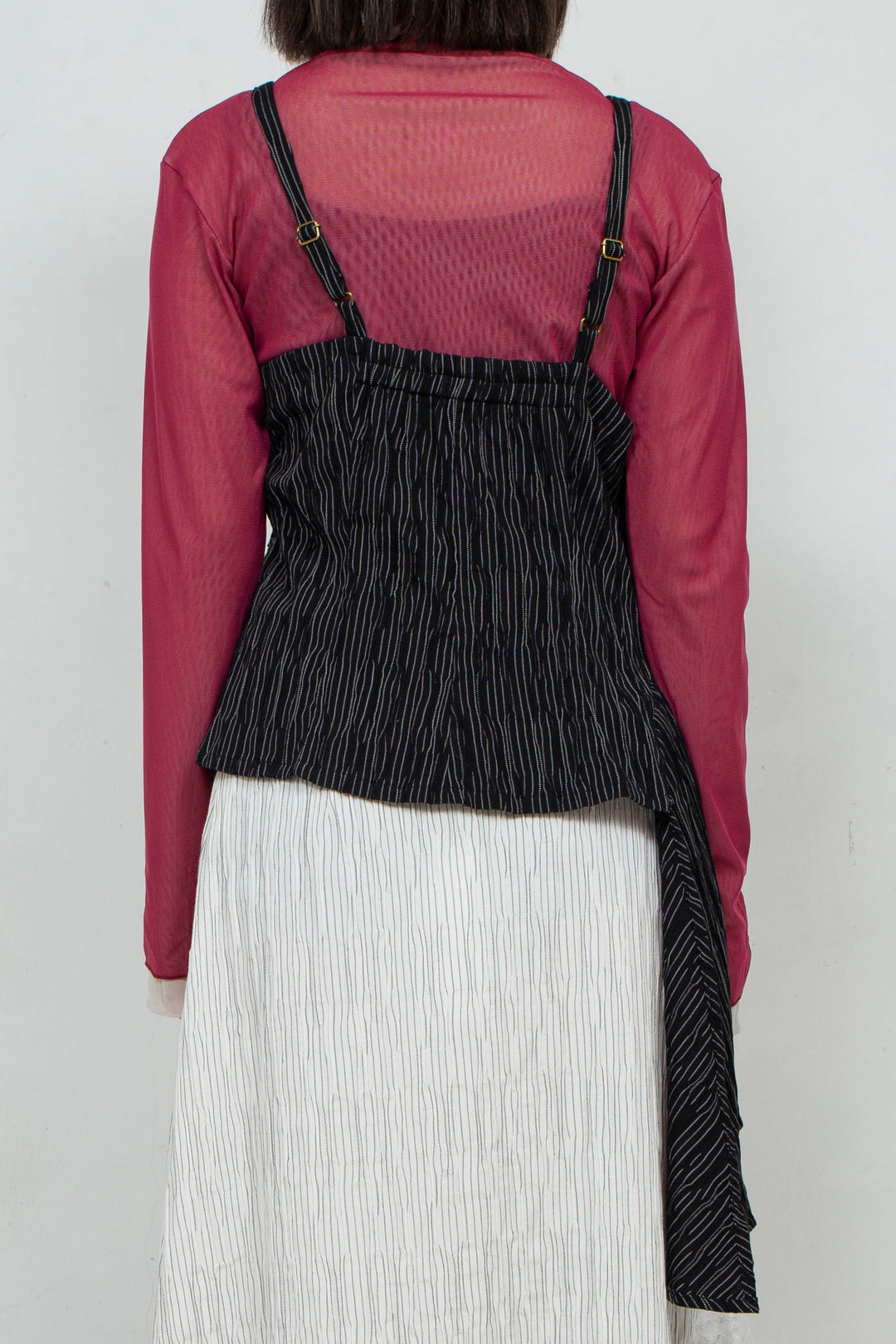 Thin Striped Bustier BLACK