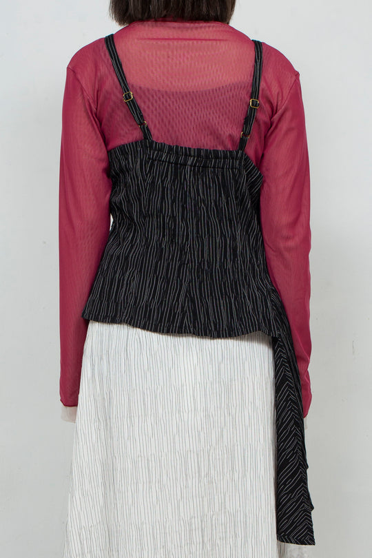 Thin Striped Bustier BLACK