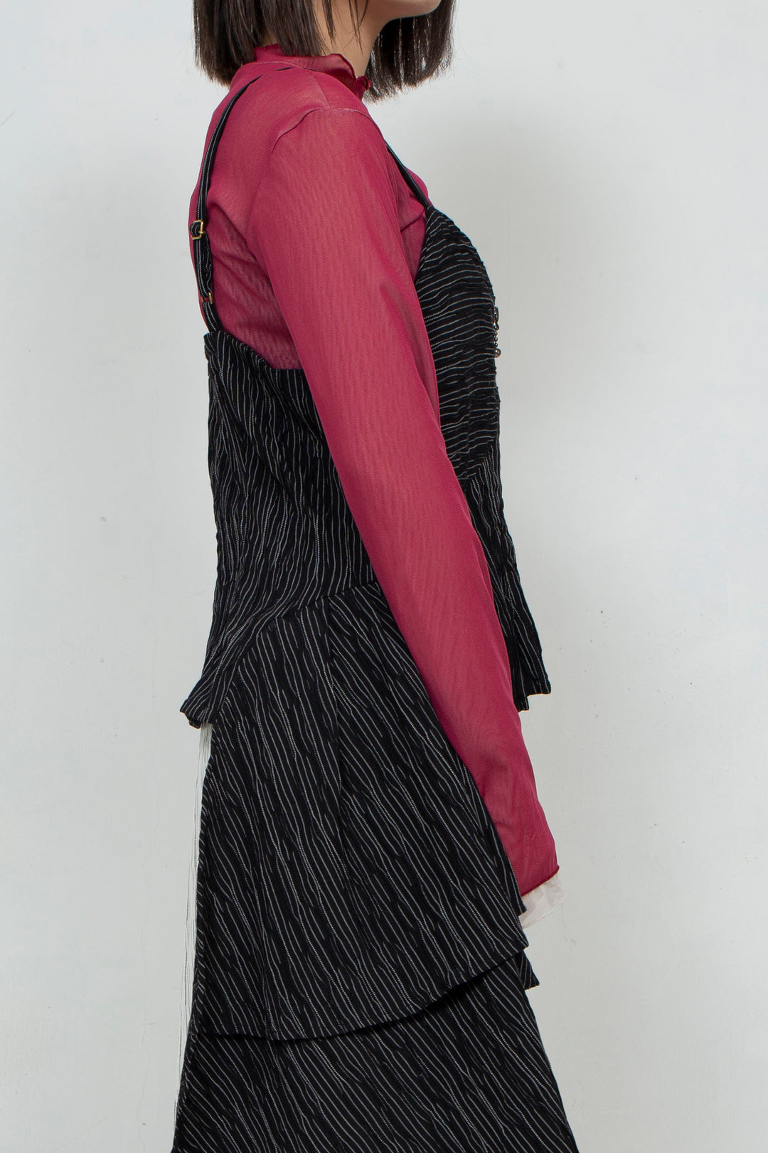 Thin Striped Bustier BLACK