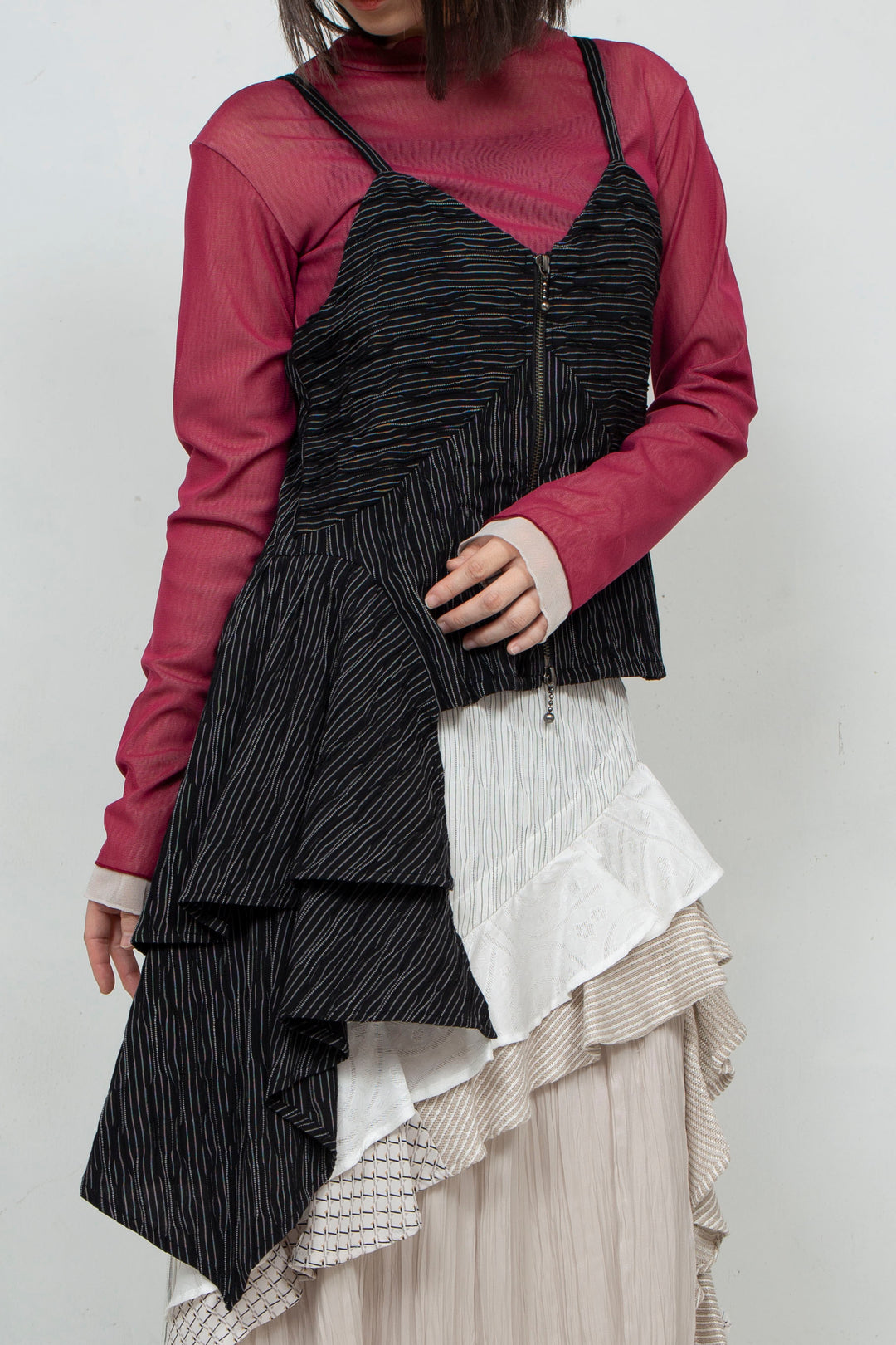Thin Striped Bustier BLACK