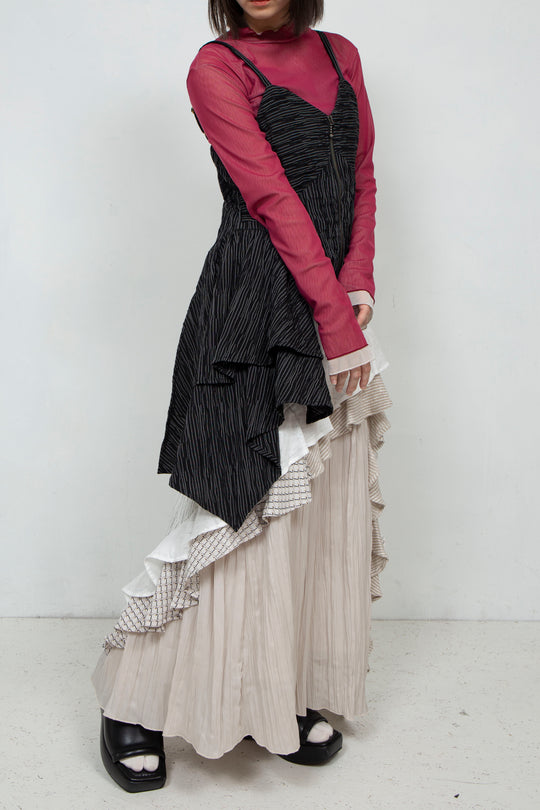 Thin Striped Bustier BLACK