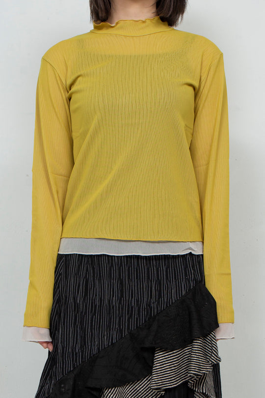 Net Tulle Tops YELLOW