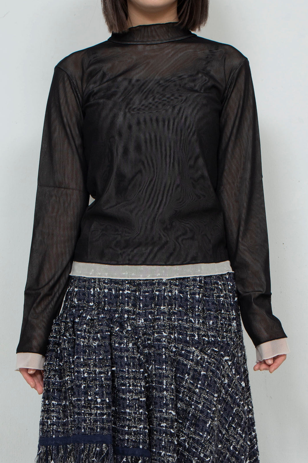 Net Tulle Tops BLACK