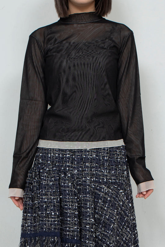Net Tulle Tops BLACK