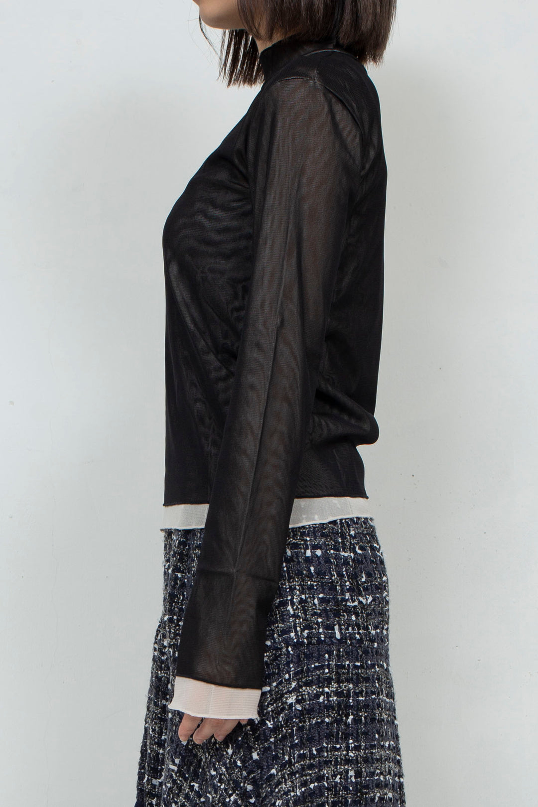 Net Tulle Tops BLACK