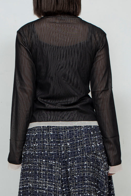 Net Tulle Tops BLACK