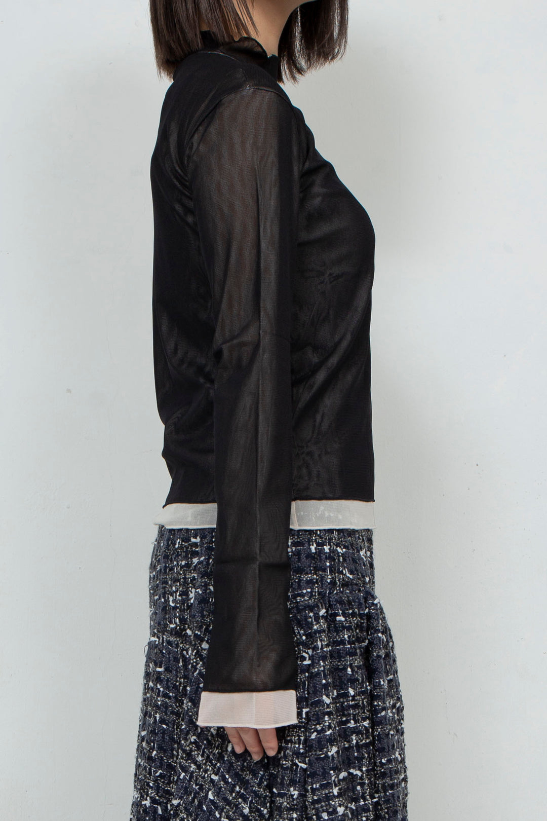 Net Tulle Tops BLACK