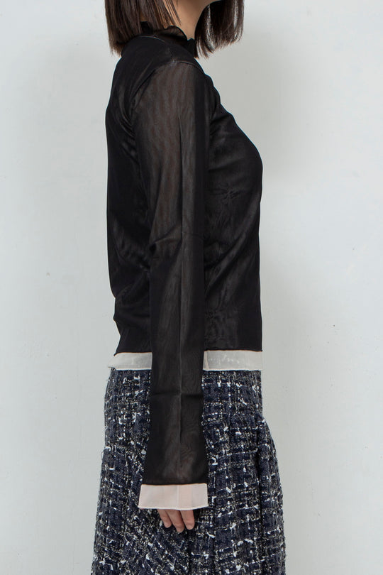 Net Tulle Tops BLACK