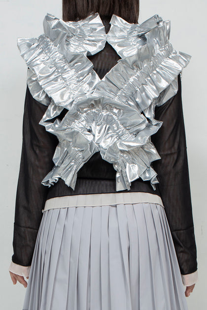 kiki frill vest silver HOUGA（ホウガ） 通販・取り扱い店舗