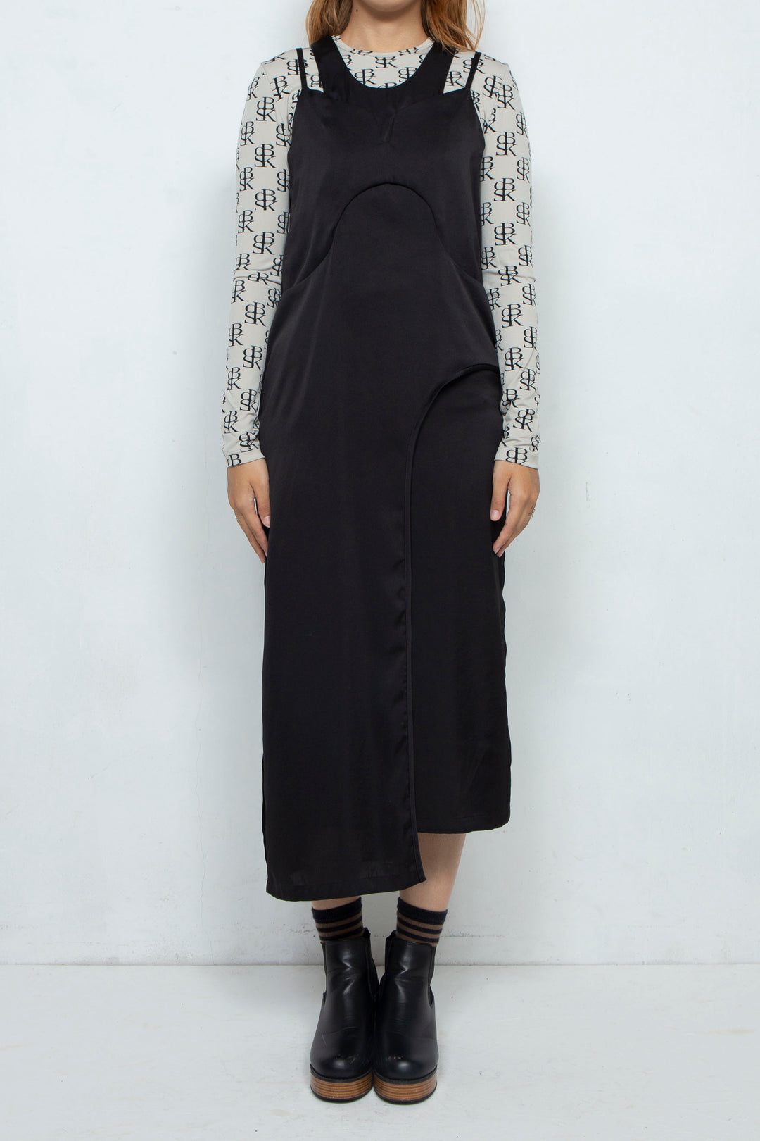 Assemble camisole one-piece /BLACK