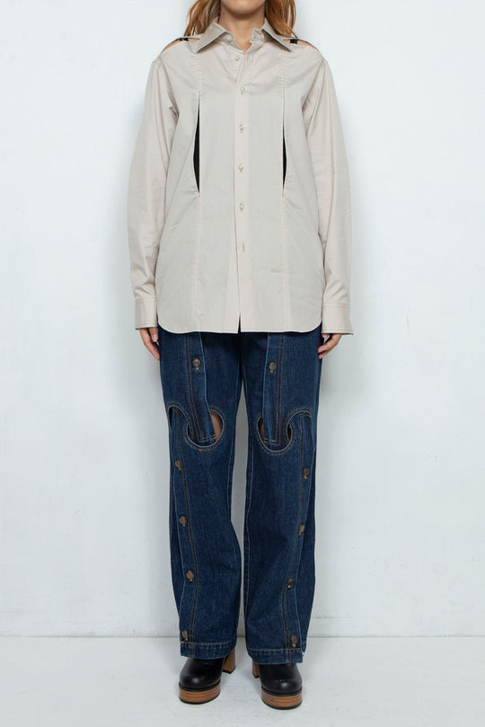 Mulch Slit Shirt / BEIGE
