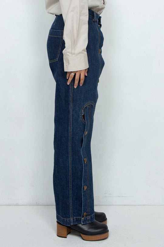 Assemble straight denim pants / NAVY