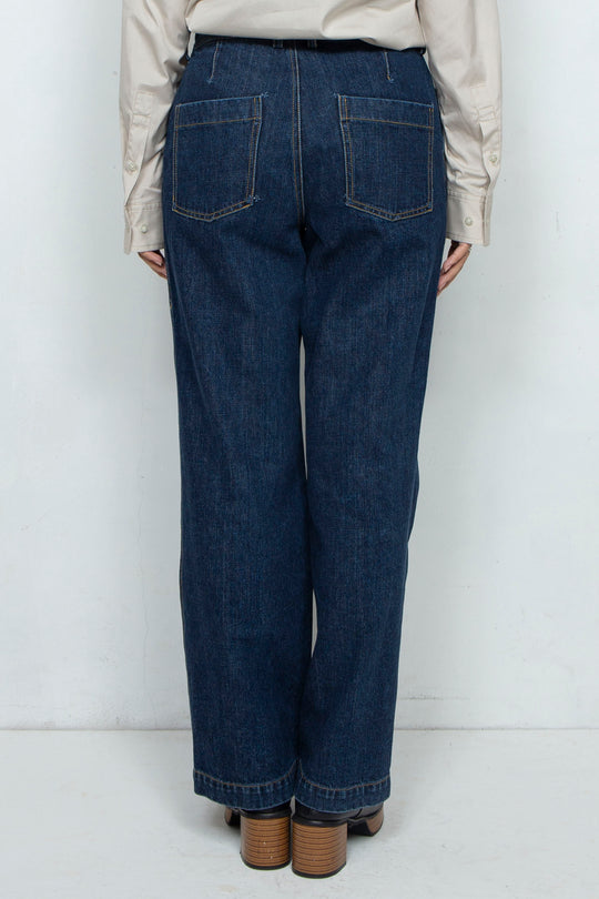 Assemble straight denim pants / NAVY