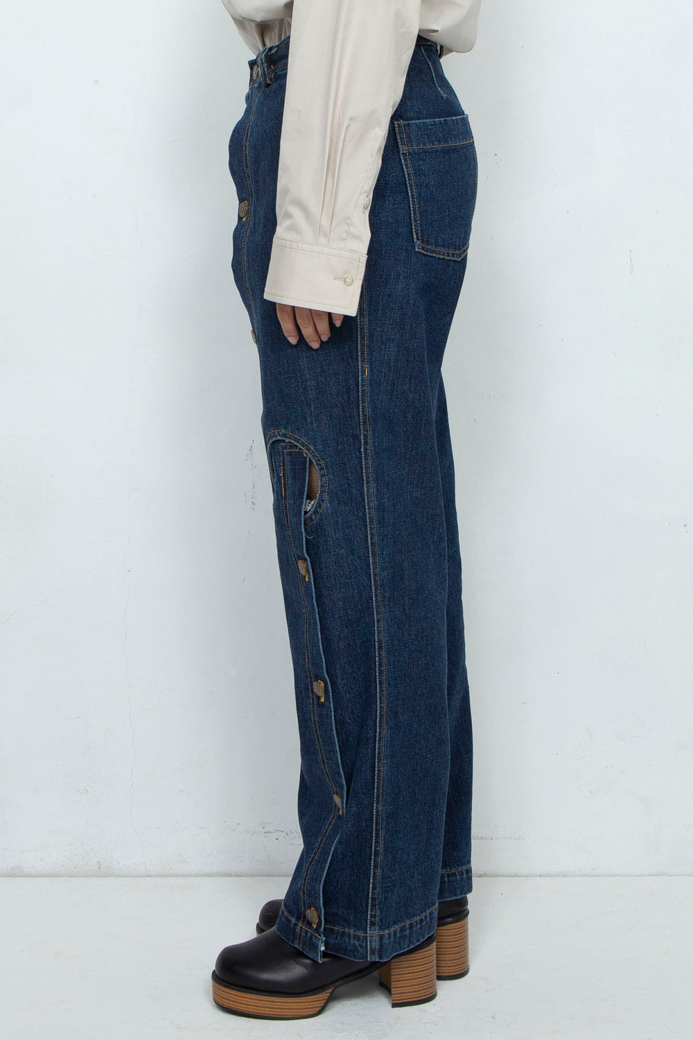 Assemble straight denim pants / NAVY