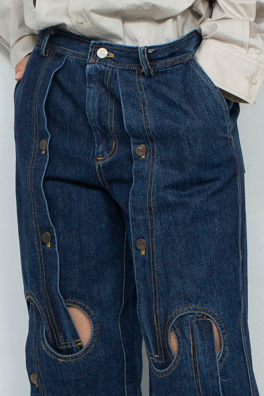Assemble straight denim pants / NAVY