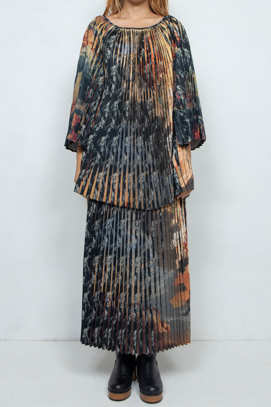 Two-Face Accordion Pleats Skirt MULTI