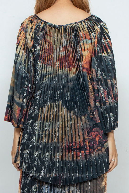 Two-Face Accordion Pleats Blouse