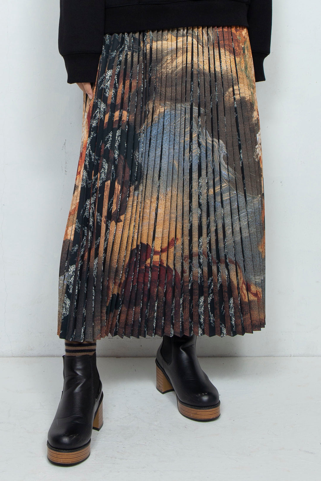 Two-Face Accordion Pleats Skirt MULTI