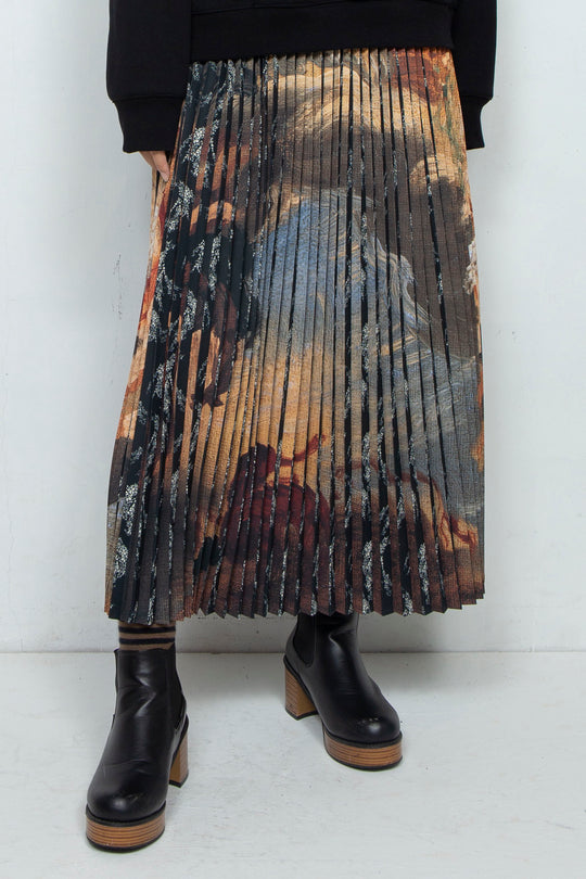 Two-Face Accordion Pleats Skirt MULTI