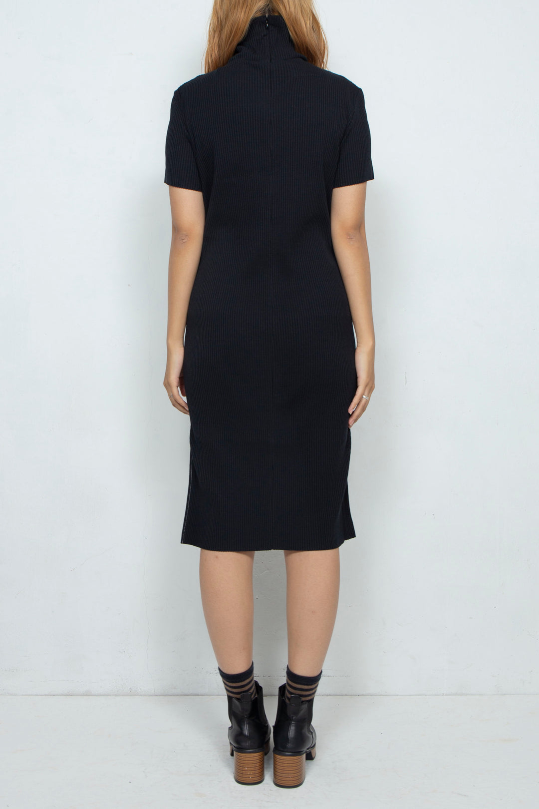 レイヤーニットワンピース BLACK(半袖)