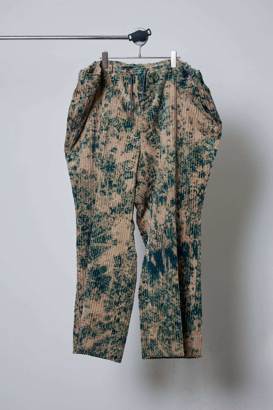 LARGEST SIZE TIE-DYE BLEACH TROUSERS GREEN