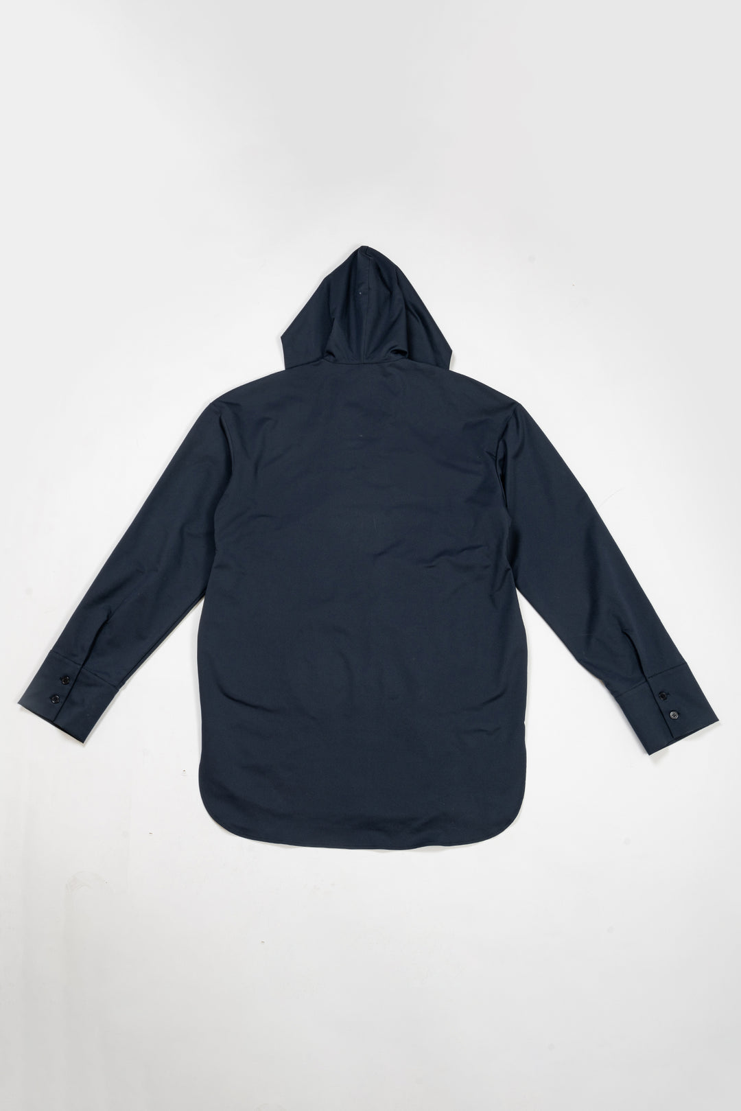 Blue silhouette hooded scarf shirt