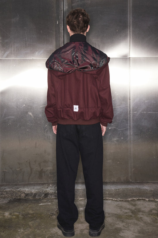 Cat's ears dark red perforated jacket