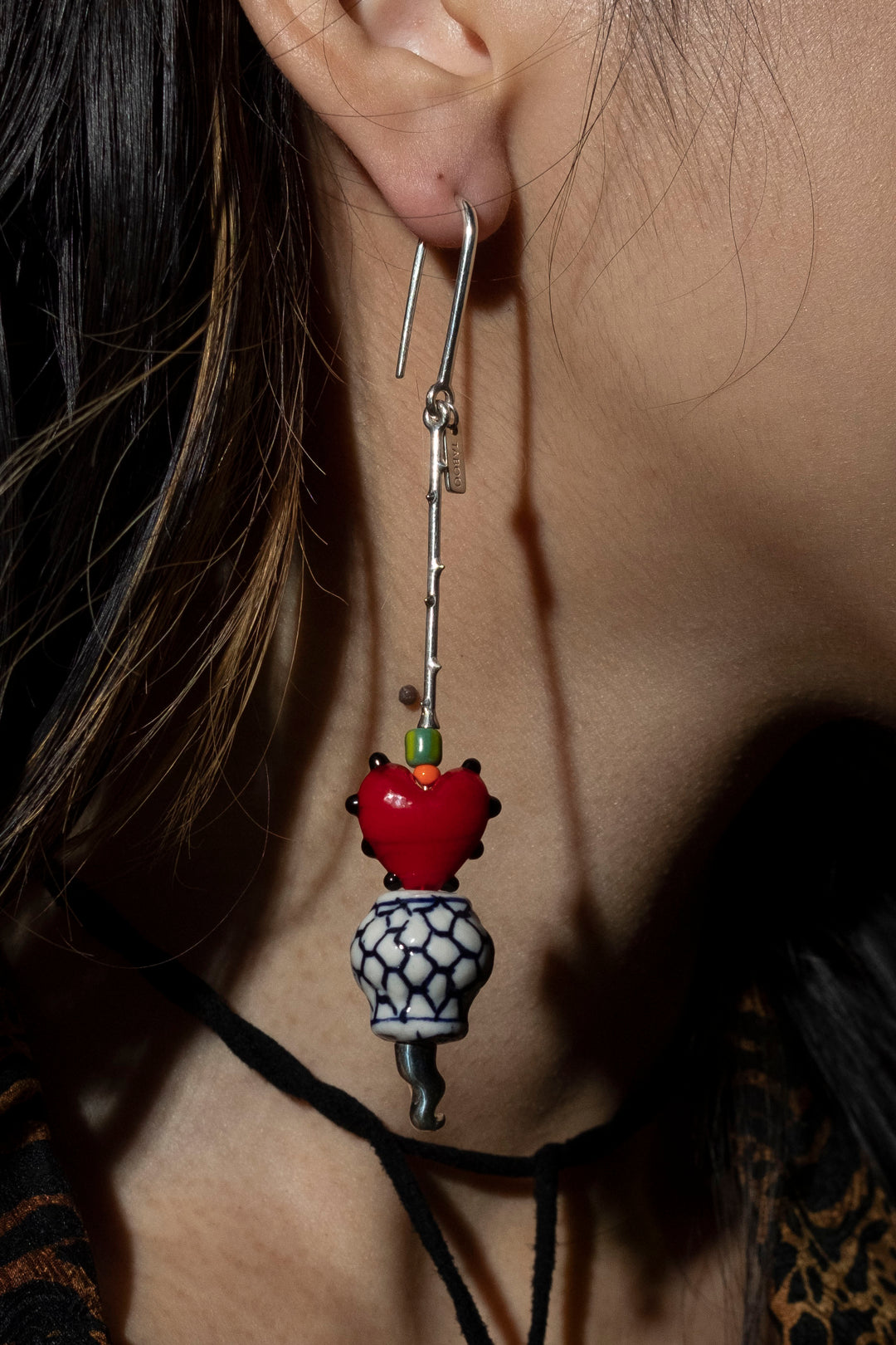 Heart Pot Drop Earring