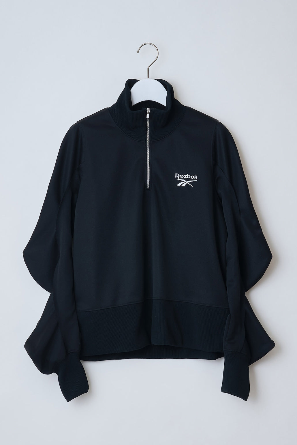 Reebok half zip deformed sweat shirt Black