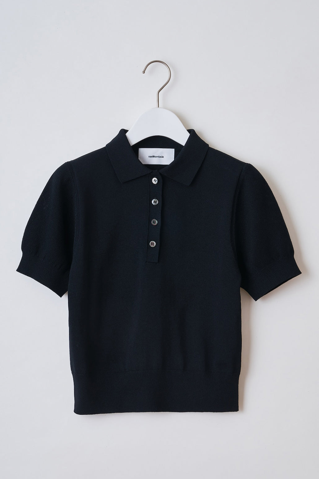 Knit polo shirt Black