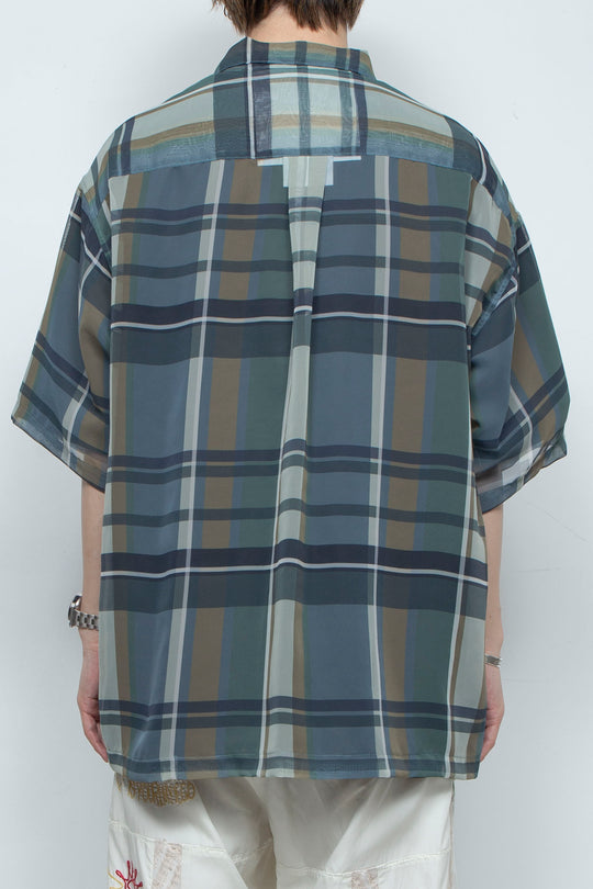 "MERCED" Sheer Through Shirt GREEN