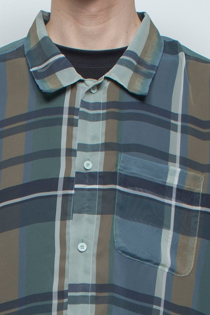 "MERCED" Sheer Through Shirt GREEN