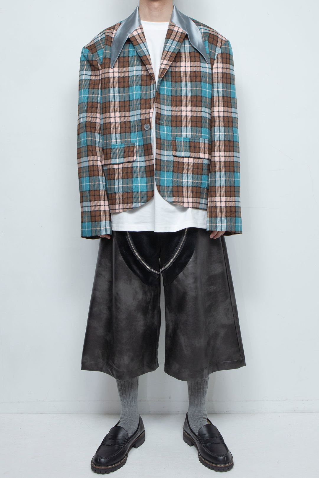 Bright retro checkered suit