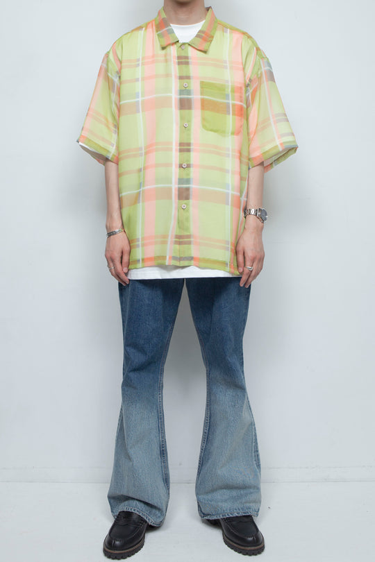 "MERCED" Sheer Through Shirt YELLOW