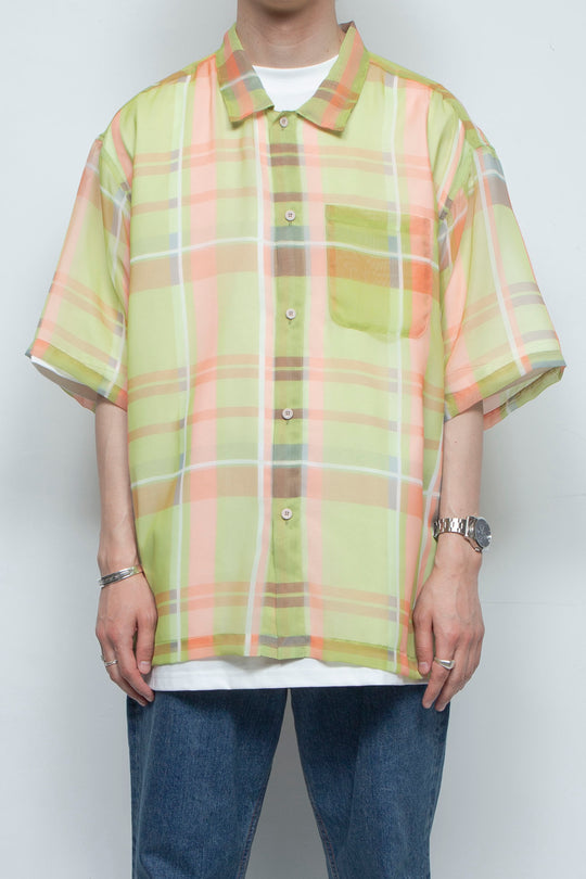 "MERCED" Sheer Through Shirt YELLOW
