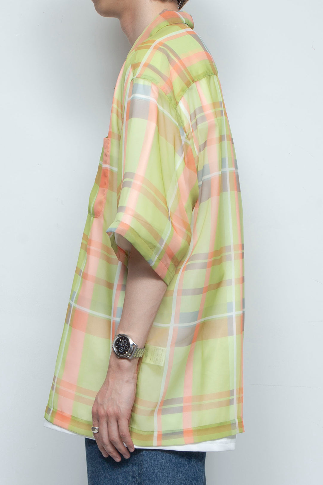 "MERCED" Sheer Through Shirt YELLOW