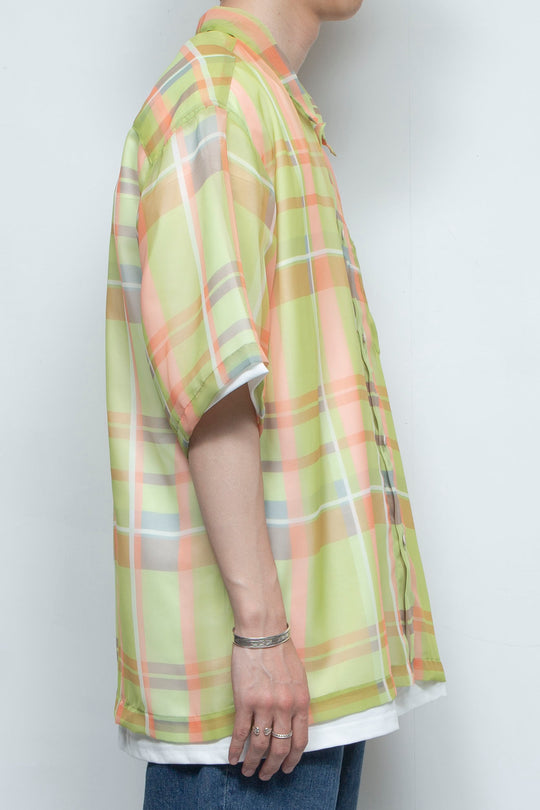 "MERCED" Sheer Through Shirt YELLOW