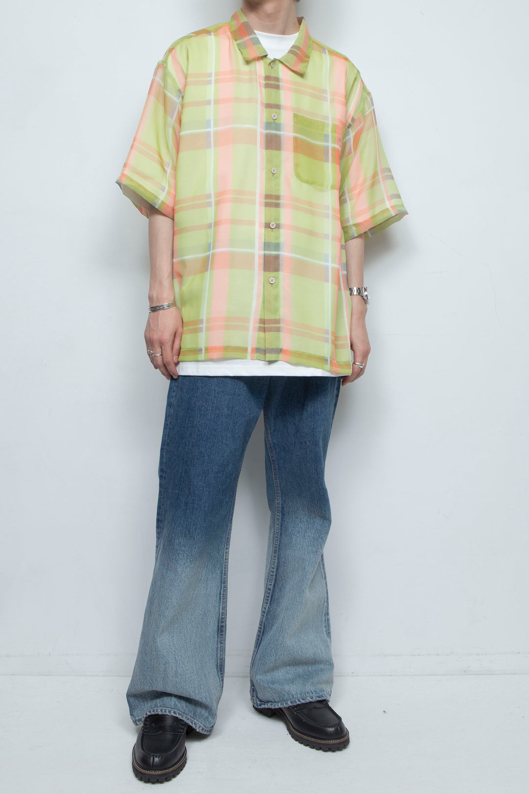 "MERCED" Sheer Through Shirt YELLOW