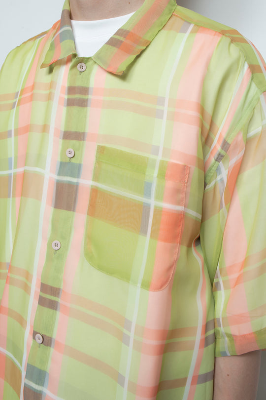 "MERCED" Sheer Through Shirt YELLOW