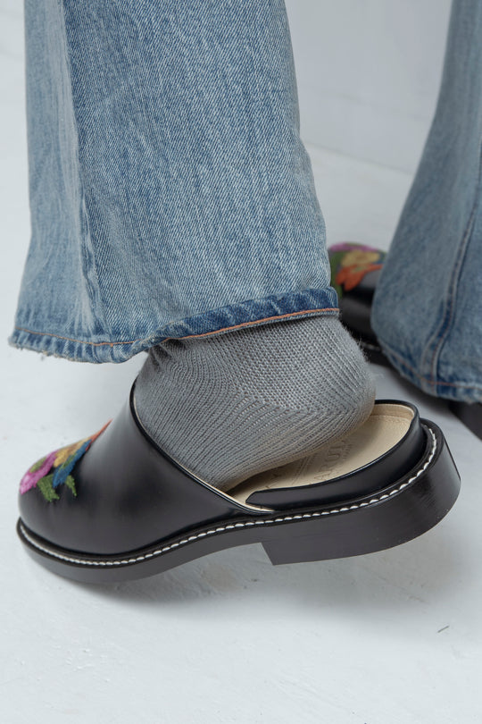 "BLOSSOM" Embroidered Leather Sandals