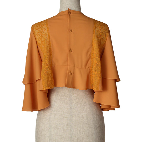 SUN LACE CROPPED BLOUSE ORANGE