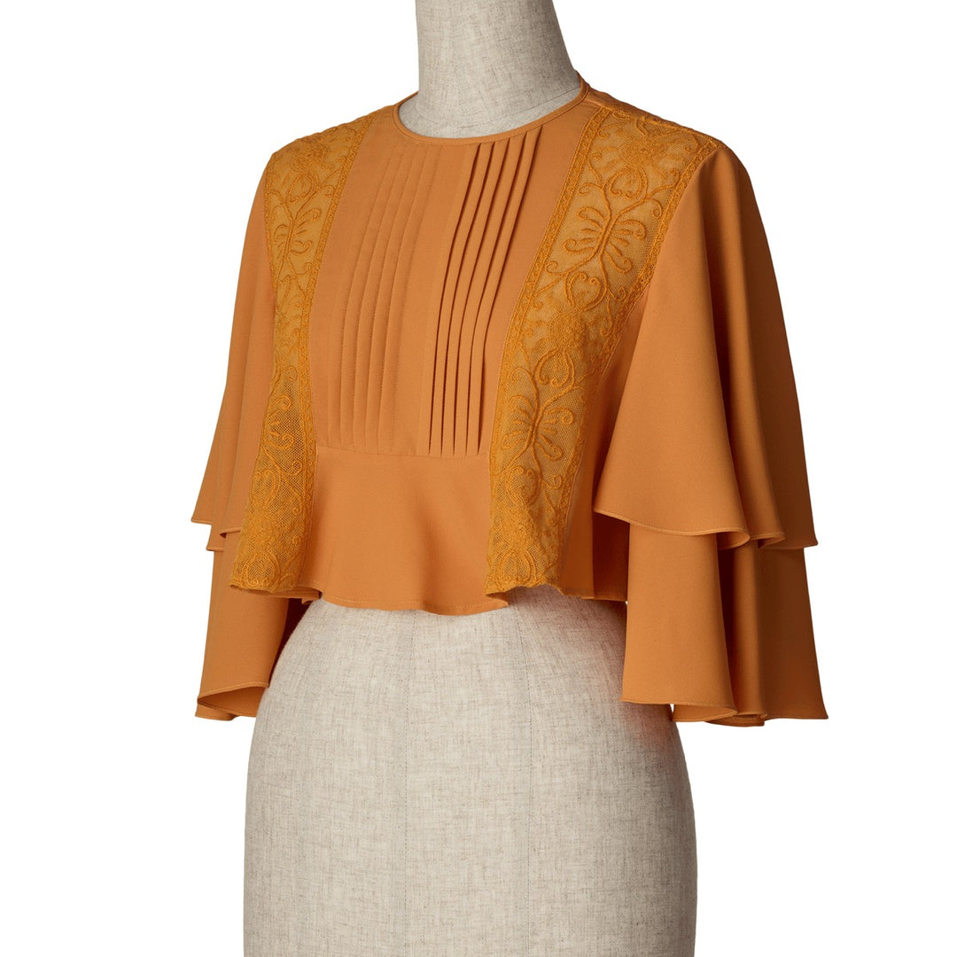 SUN LACE CROPPED BLOUSE ORANGE