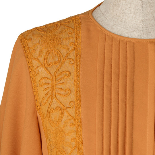 SUN LACE CROPPED BLOUSE ORANGE