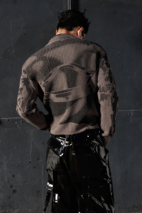 Vintage printed cardigan sweater