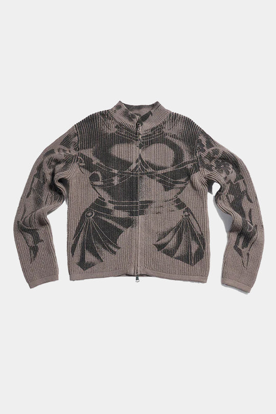 Vintage printed cardigan sweater