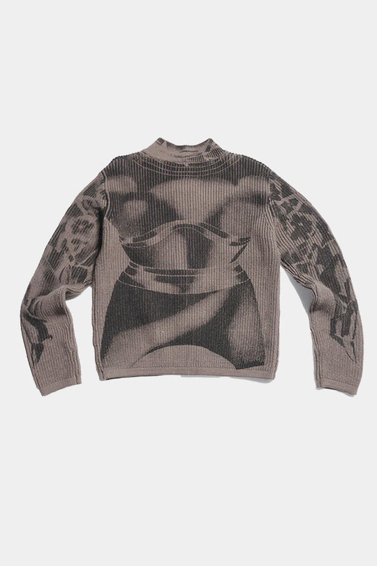 Vintage printed cardigan sweater